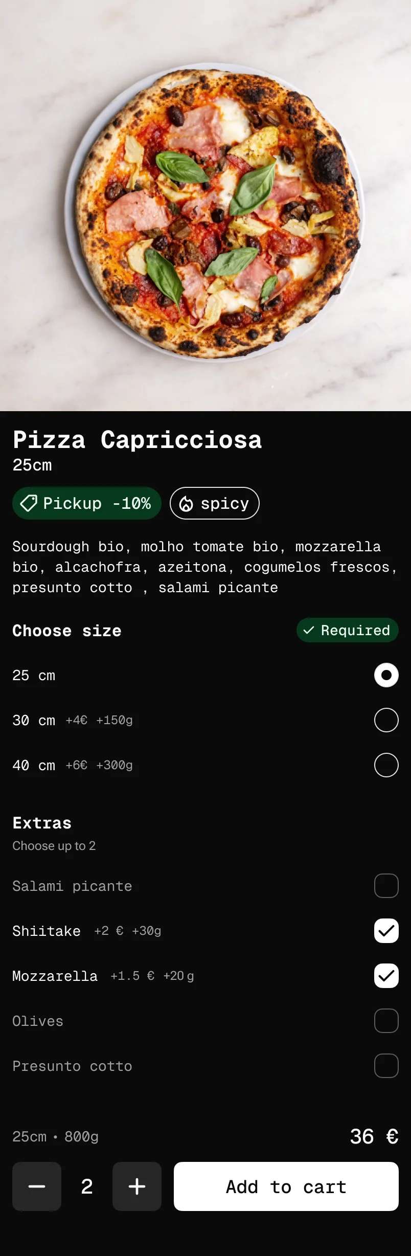 Item pizza Capricciosa