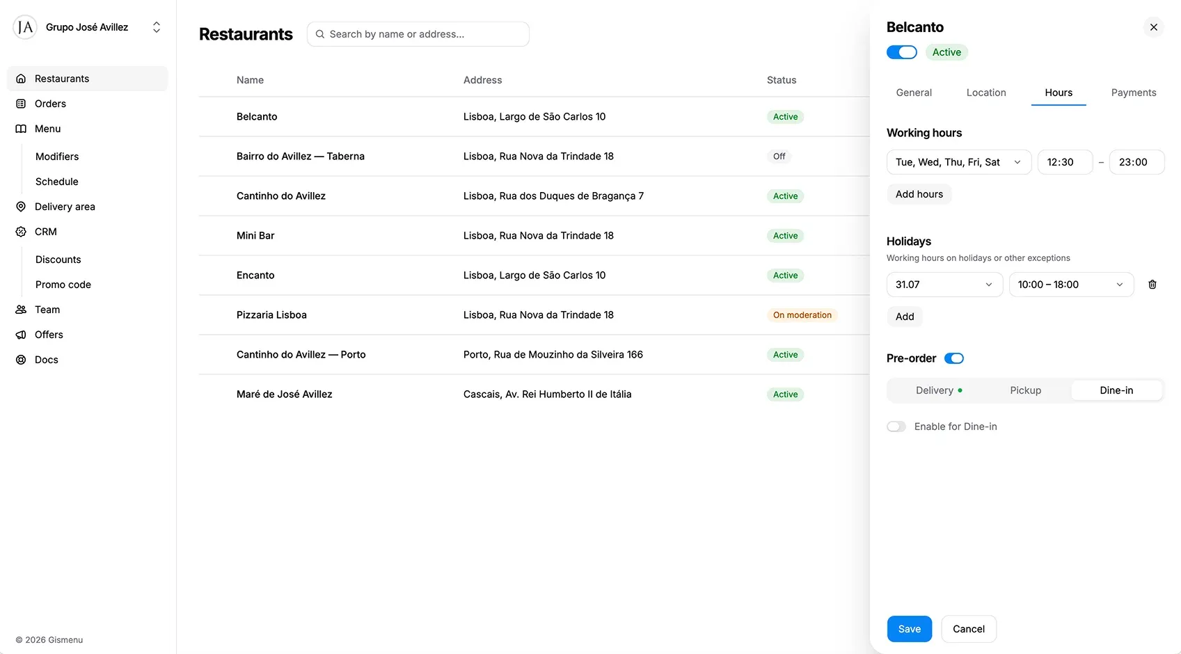 Restaurant Setup & Configuration preview