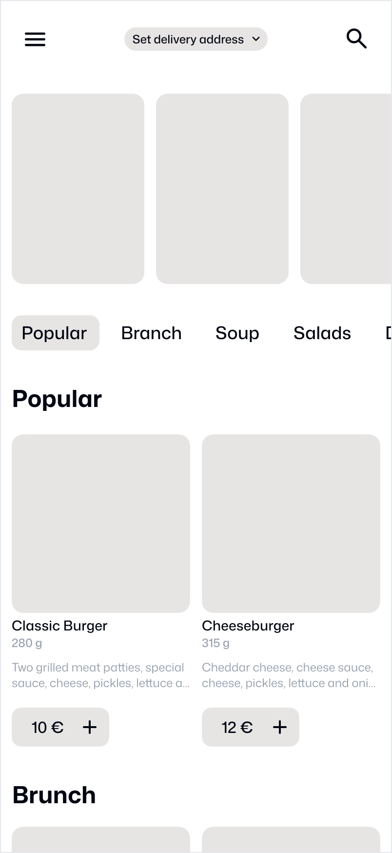 Menu screen 1