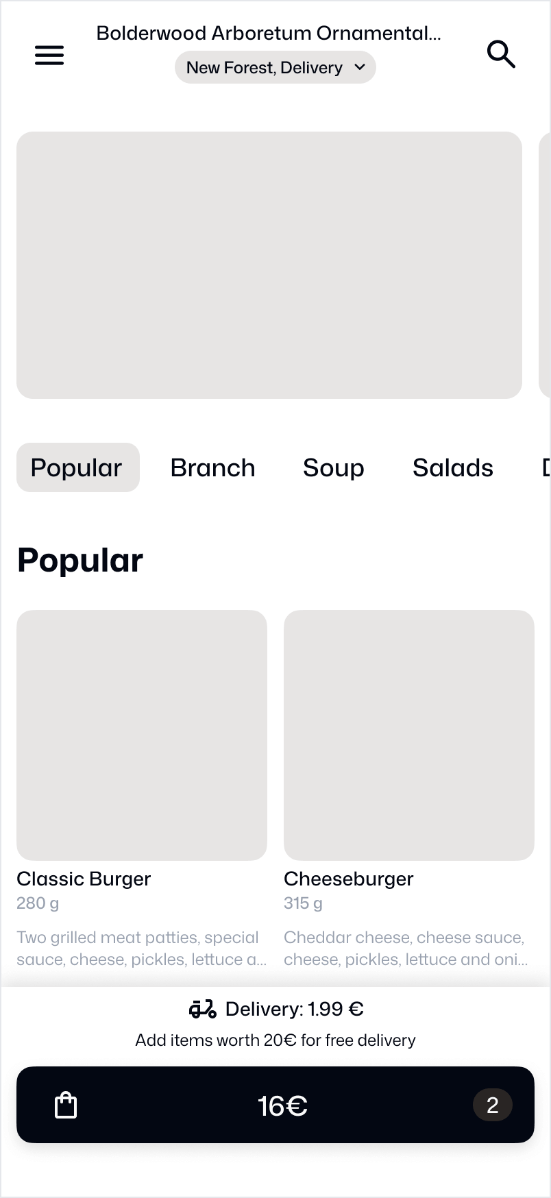 Menu screen 2